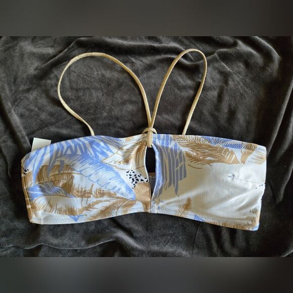 Aerie Keyhole Bikini Top Halter Bandeau Tropical Sz Medium NWT - Picture 10 of 10